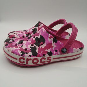 Crocs Bayaband Pink Camo Clogs - Womens Size 9